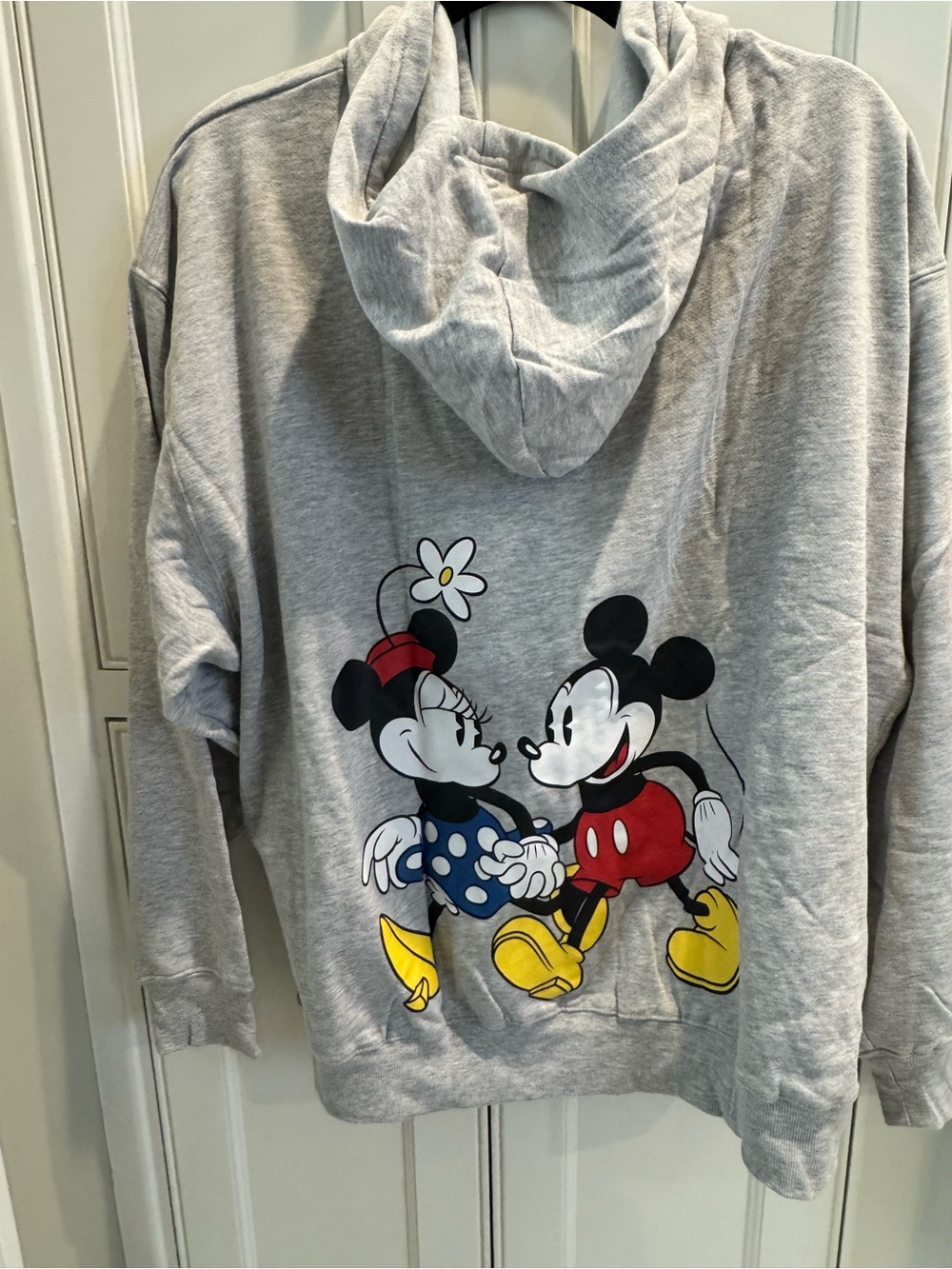 Disney brand Gray Mickey & Minnie Graphic Hoodie 1X